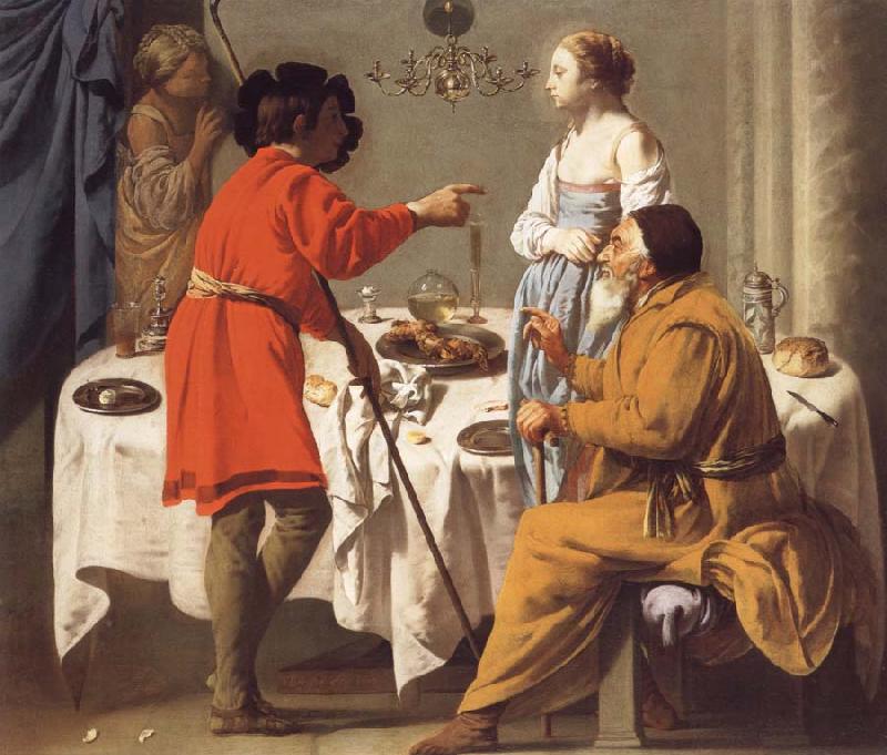 Hendrick the Brugghen Jacob Reproaching Laban for giving Him Leah in Place of Rachel Germany oil painting art